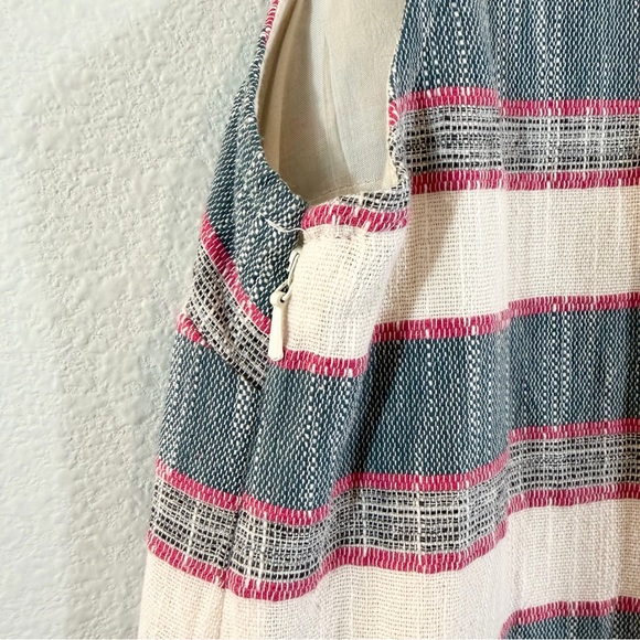 Anthropologie Holding Horses Fringe Stripe Dress Size 4P Ivory Western Boho - Picture 9 of 11